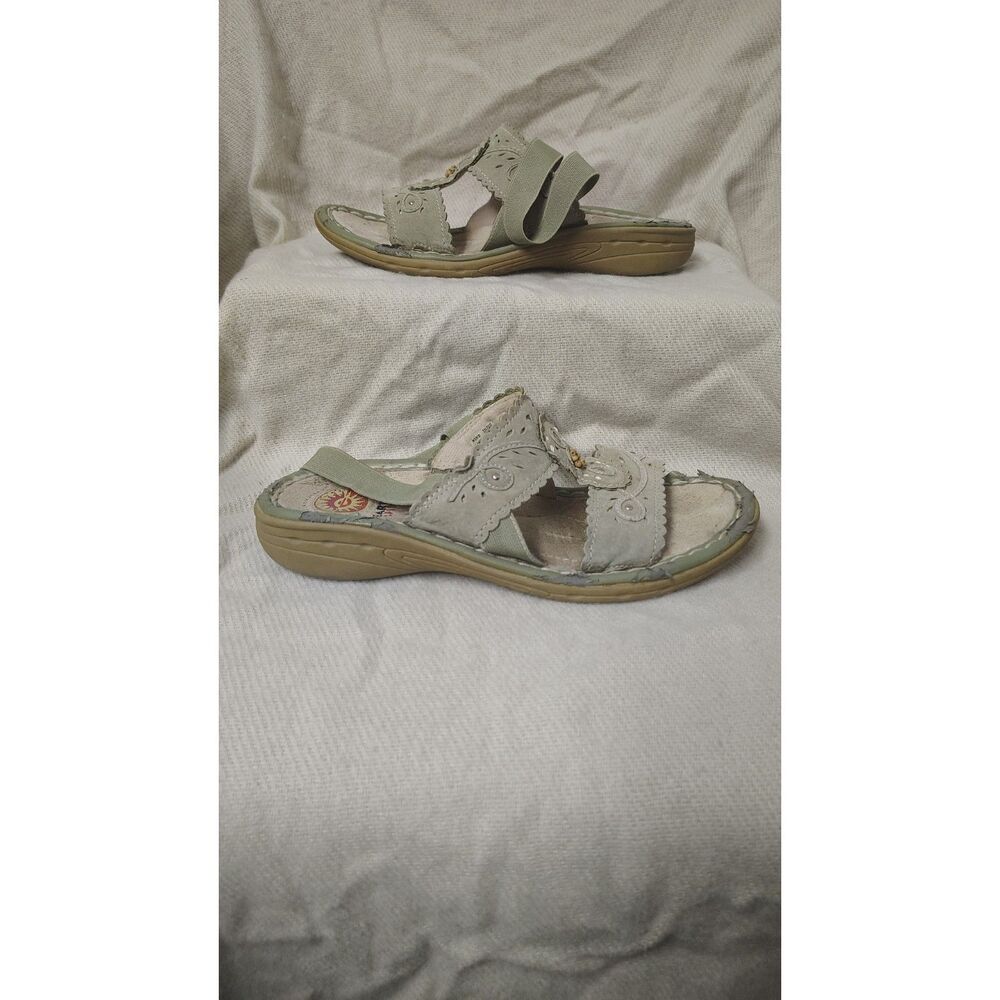 Earth Spirit Women's Size 7 Gelron Cushion Sage Green Comfort Slide Sandals